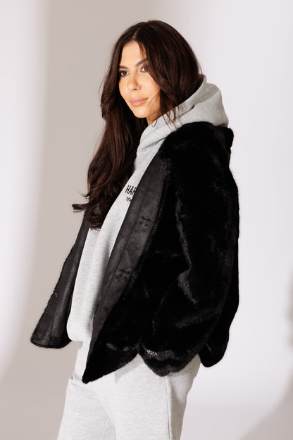 Haina din blana eco black